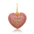 Sweet & Sparkly Double Sided Pink Sapphire & White Diamond Puffy Heart Charm