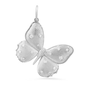 Jumbo Puffy Diamond Butterfly Pendant