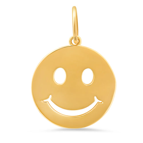 Be Happy Jumbo Gold Smiley Face Charm