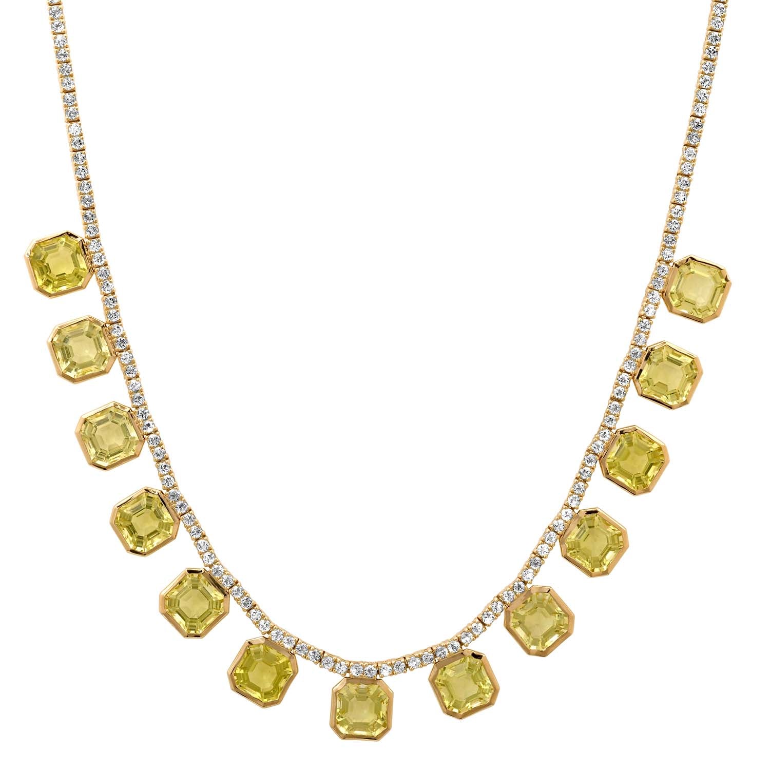 Lemon Drop Citrine & Topaz Collar Necklace