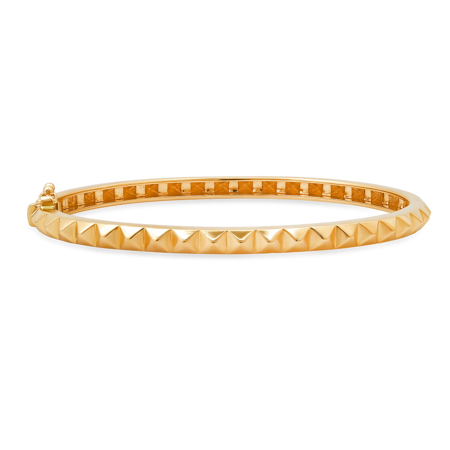 High Polish Pyramid Spike Bangle Bracelet