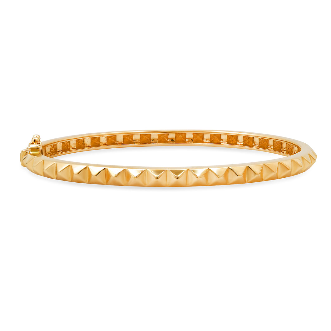 High Polish Pyramid Spike Bangle Bracelet