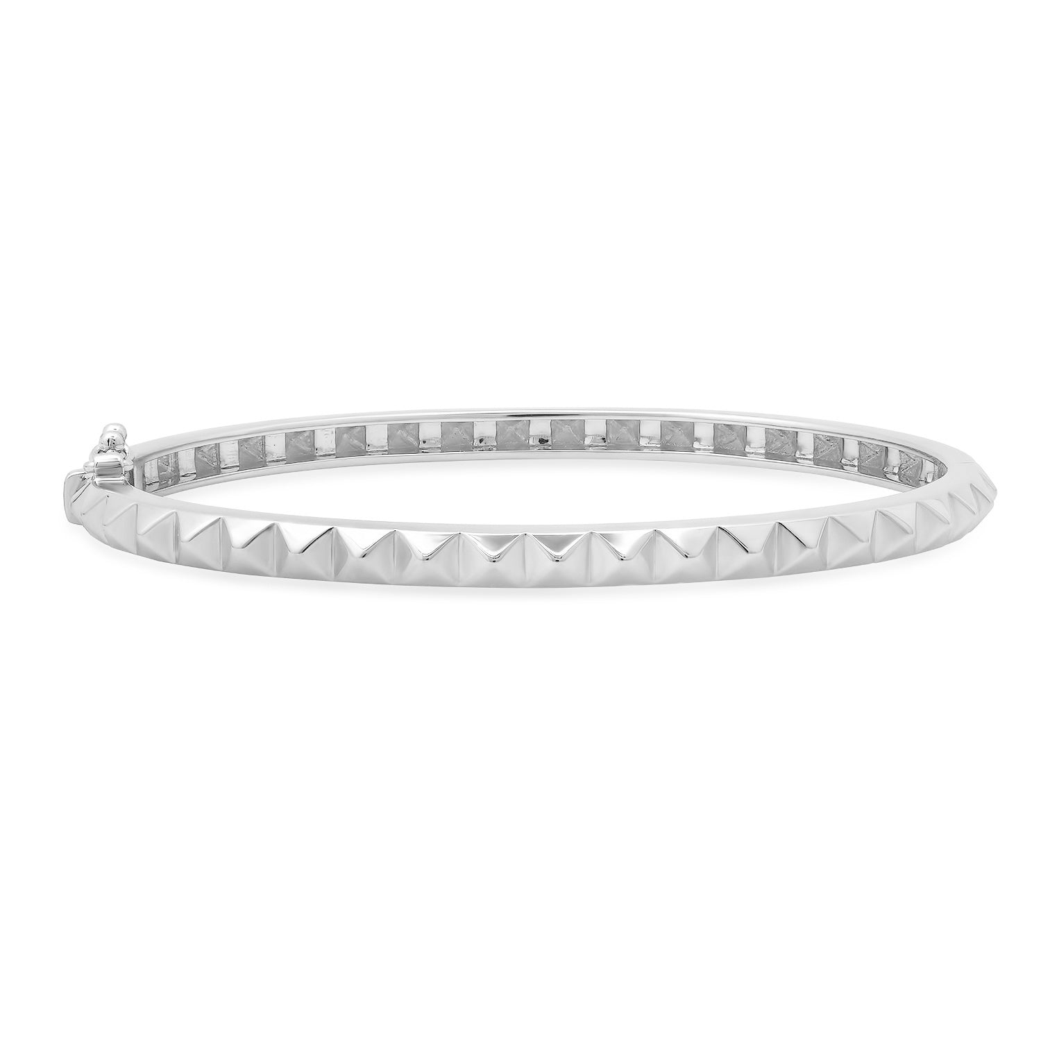 High Polish Pyramid Spike Bangle Bracelet