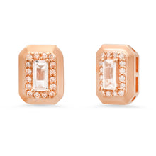 Emerald Cut Topaz & Diamond Pave Stud Earrings