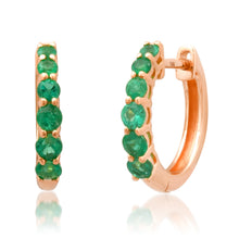 Petite Emerald Huggie Hoops