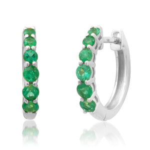 Petite Emerald Huggie Hoops