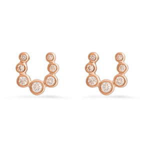 Diamond Bezel Horseshoe Stud Earrings