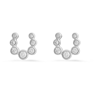 Diamond Bezel Horseshoe Stud Earrings