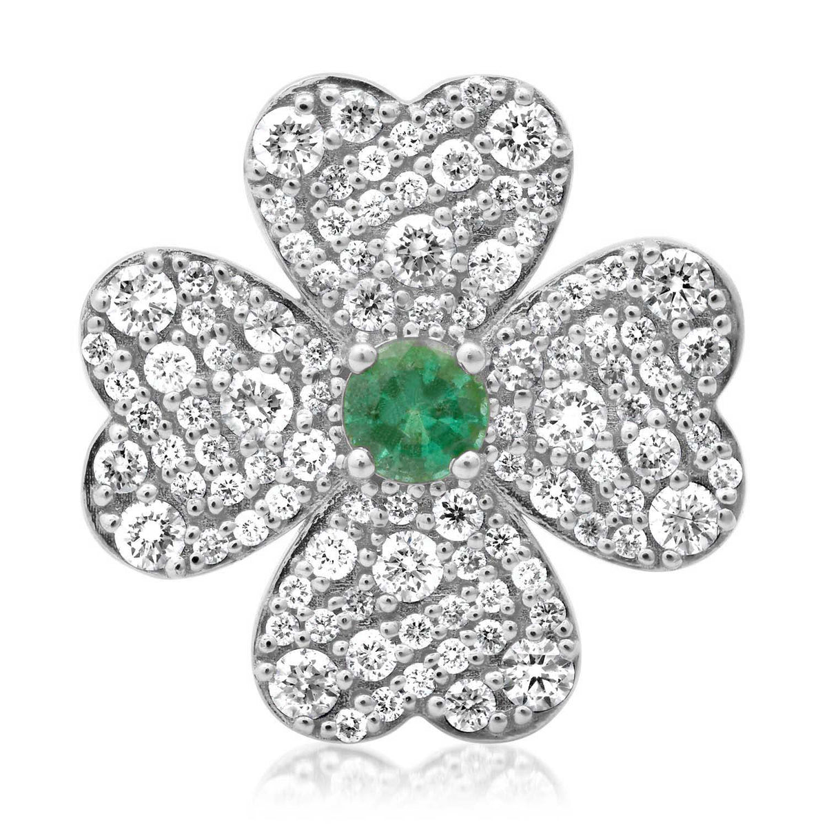 Good Luck Diamond & Emerald Clover Ring