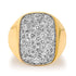 Elongated Cushion Shape Pave Diamond Signet Ring