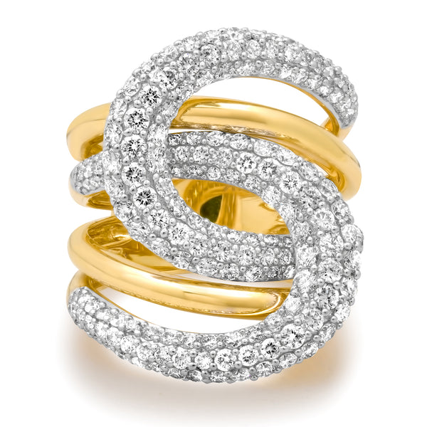 The Big Diamond & Gold Swirl Statement Ring