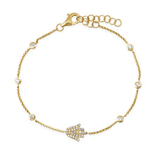 Delicate Diamond Hamsa Protection Bracelet