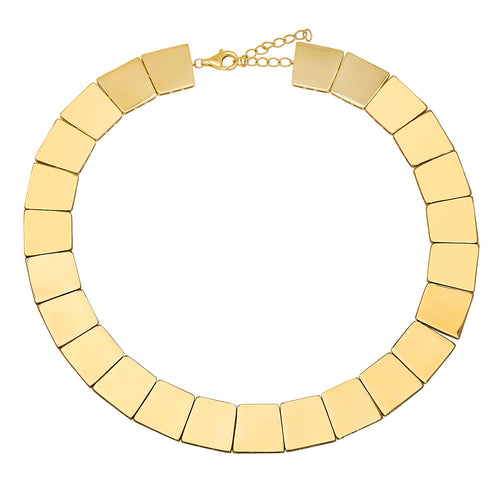 Gilded Gold Square Collar Necklace