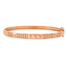High Polish Pyramid & Diamond Spike Bangle Bracelet