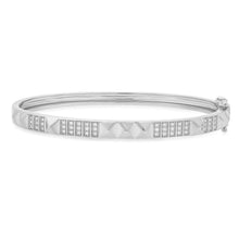 High Polish Pyramid & Diamond Spike Bangle Bracelet