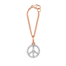 Diamond Peace Sign Watch Charm Bracelet