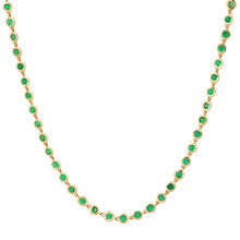 Dainty Bezel Set Emerald Chain Necklace