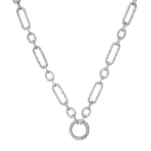 Two Tone Mixed Link Chain Necklace with Double Sided Diamond Enhancer