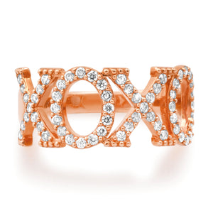 XOXO Diamond Pave Stacking Ring