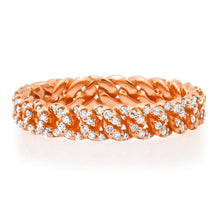 Pretty Diamond Pave Cuban Chain Stacking Ring