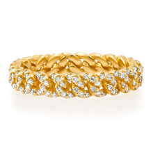 Pretty Diamond Pave Cuban Chain Stacking Ring