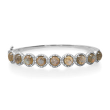 Large & In Charge Diamond & Labradorite Bangle Bracelet