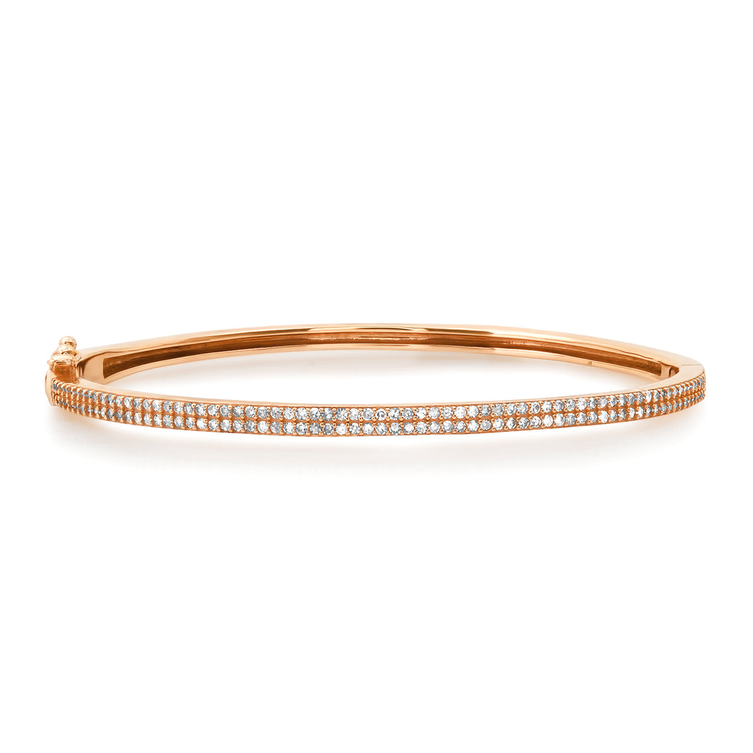 Sleek Essential Pave Diamond Bangle Bracelet