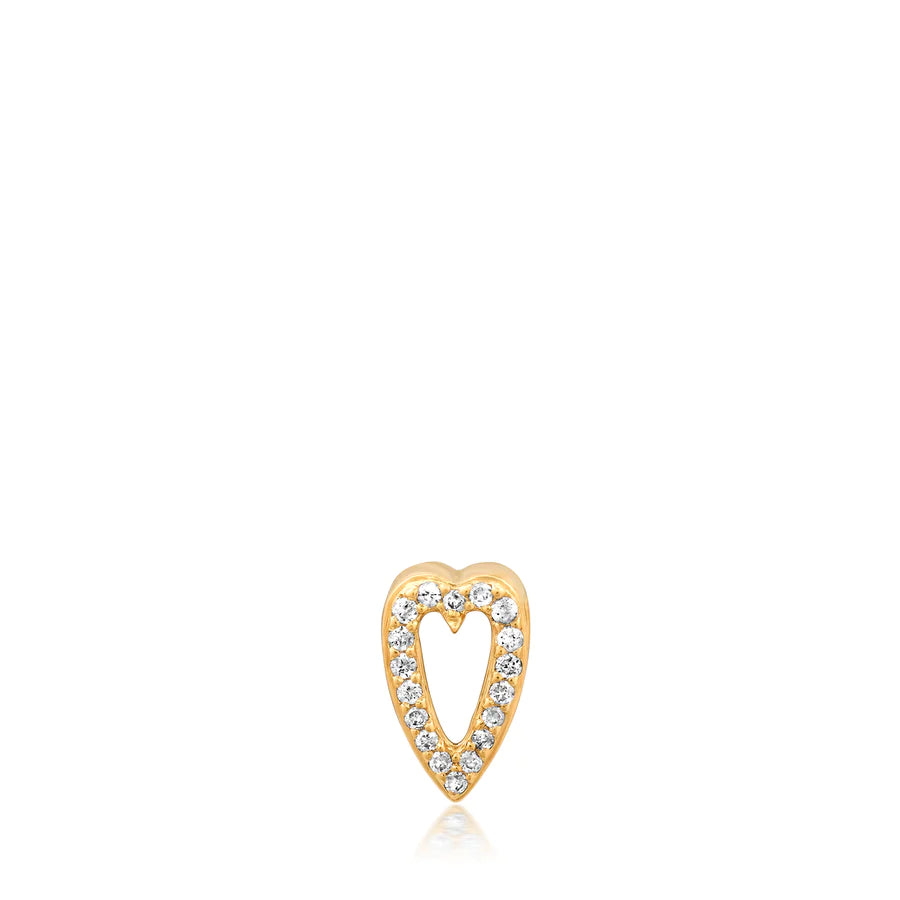 Mini Pave Diamond Heart Charm