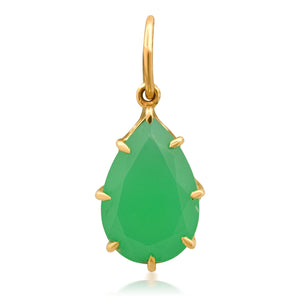 Small Pear Shaped Scalloped Gemstone Charm
