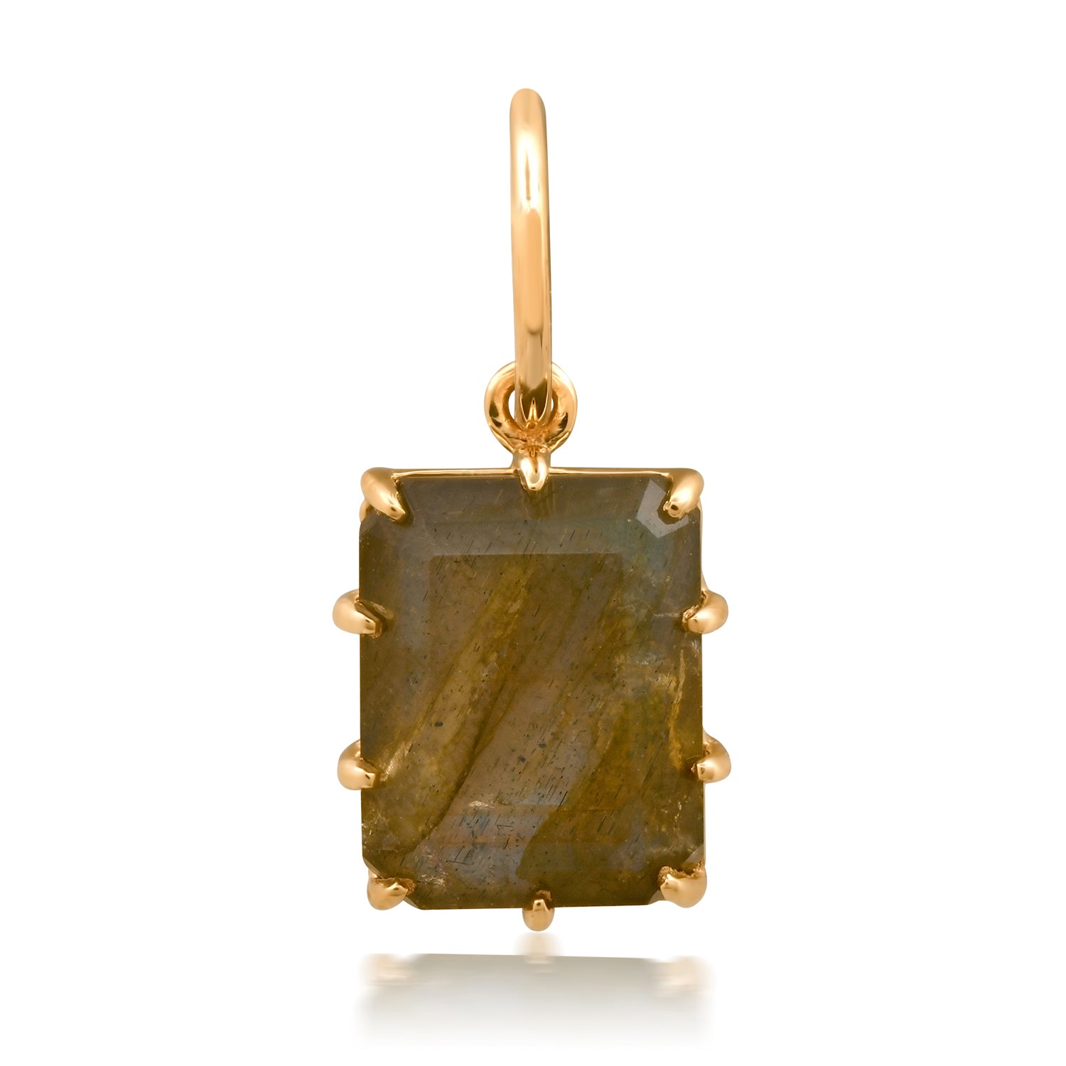 Small Faceted Scalloped Gemstone Charm