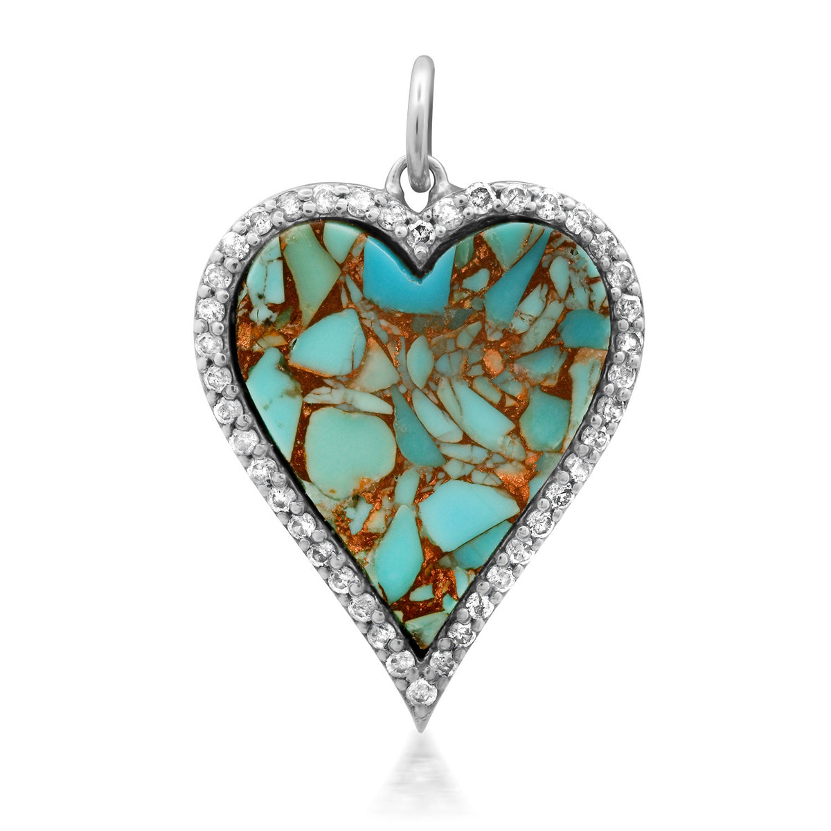 Heavenly Diamond & Gemstone Heart Charm