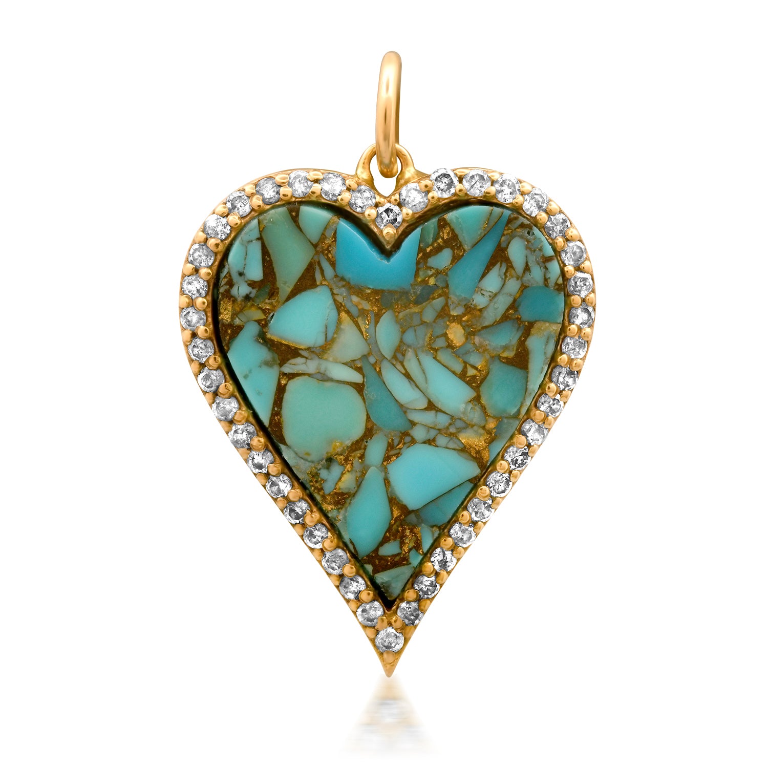 Heavenly Diamond & Gemstone Heart Charm