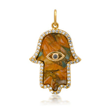 Evil Eye Diamond & Gemstone Hamsa Charm