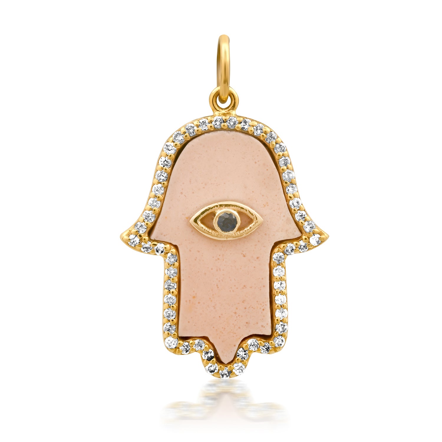 Evil Eye Diamond & Gemstone Hamsa Charm