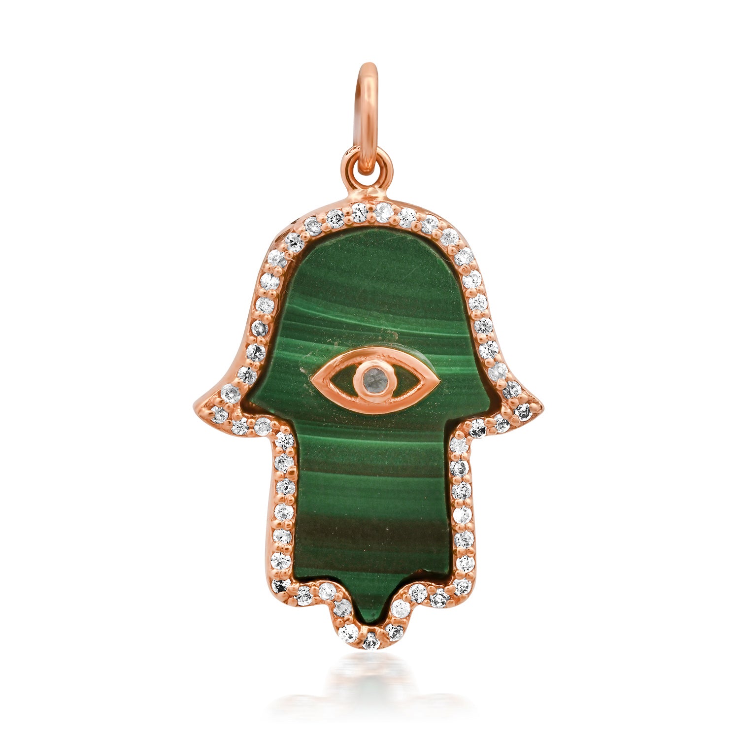 Evil Eye Diamond & Gemstone Hamsa Charm