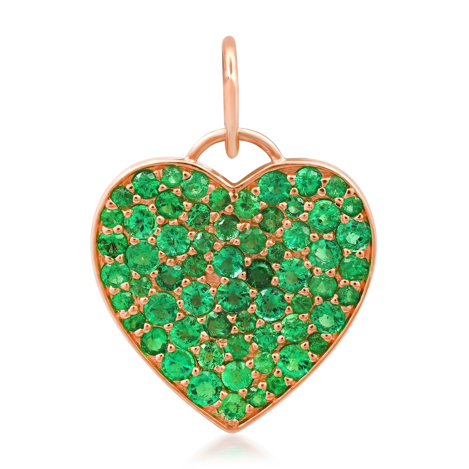 Pave Chubby Gemstone Heart Charm