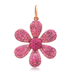 Fabulous Pink Sapphire Flower Charm