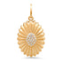 Elongated Fluted Gold and Diamond Sunflower Charm