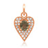 Petite Sapphire & Diamond Pave Heart Charm
