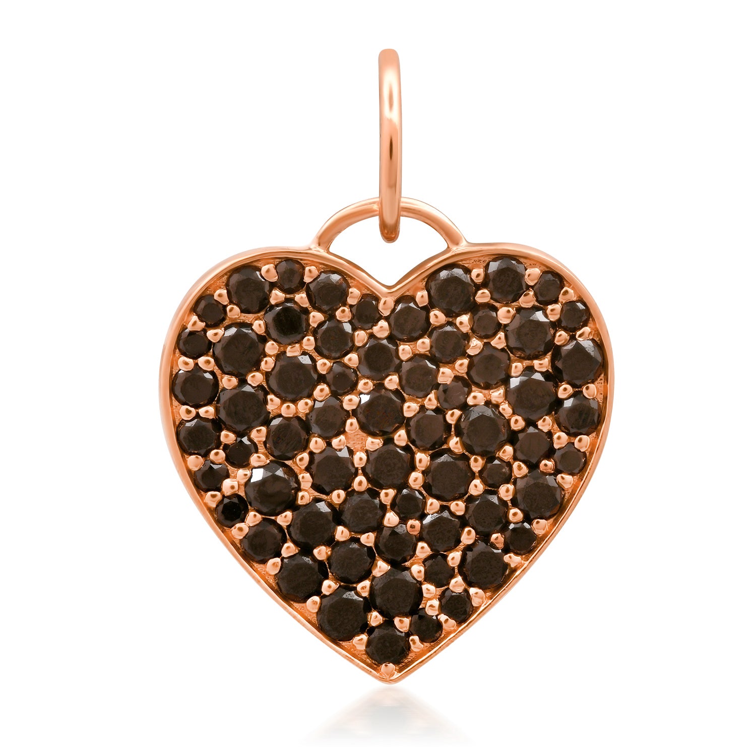Pave Chubby Gemstone Heart Charm