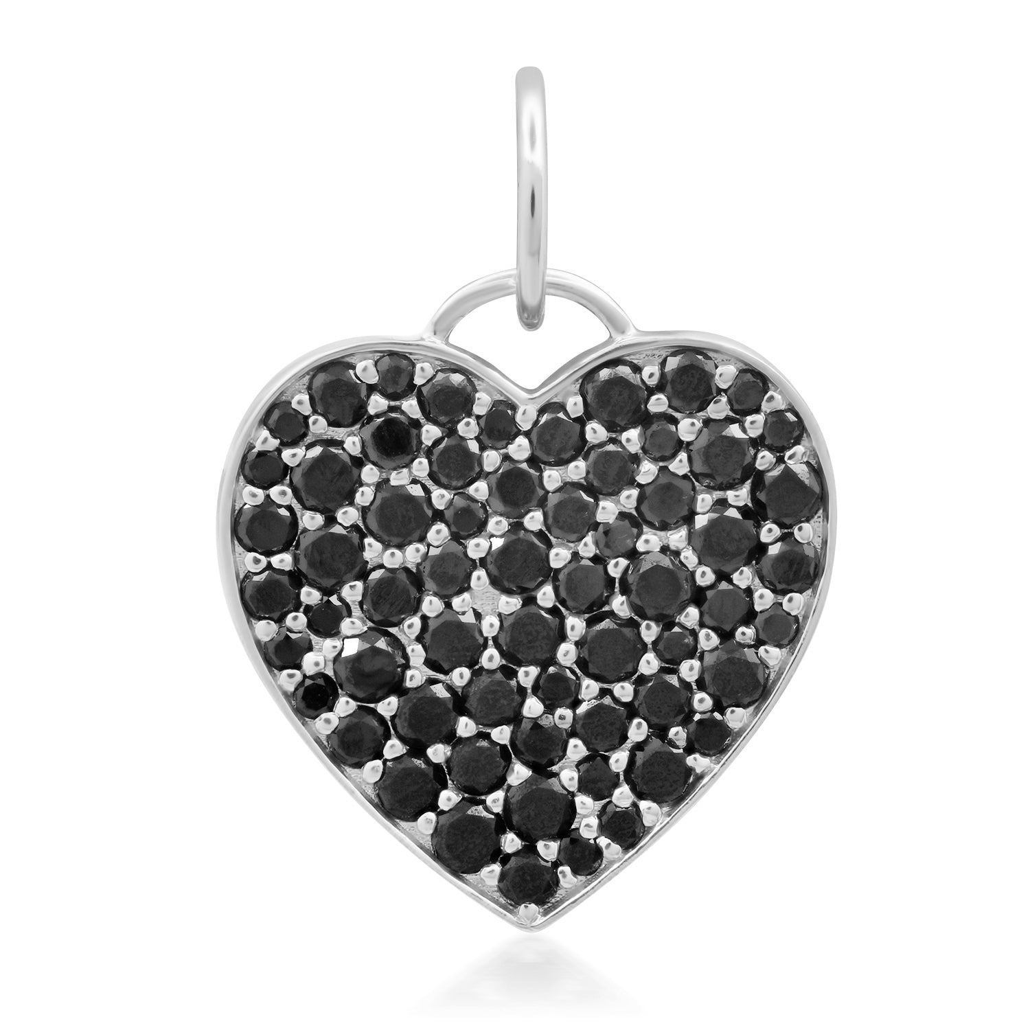 Pave Chubby Gemstone Heart Charm