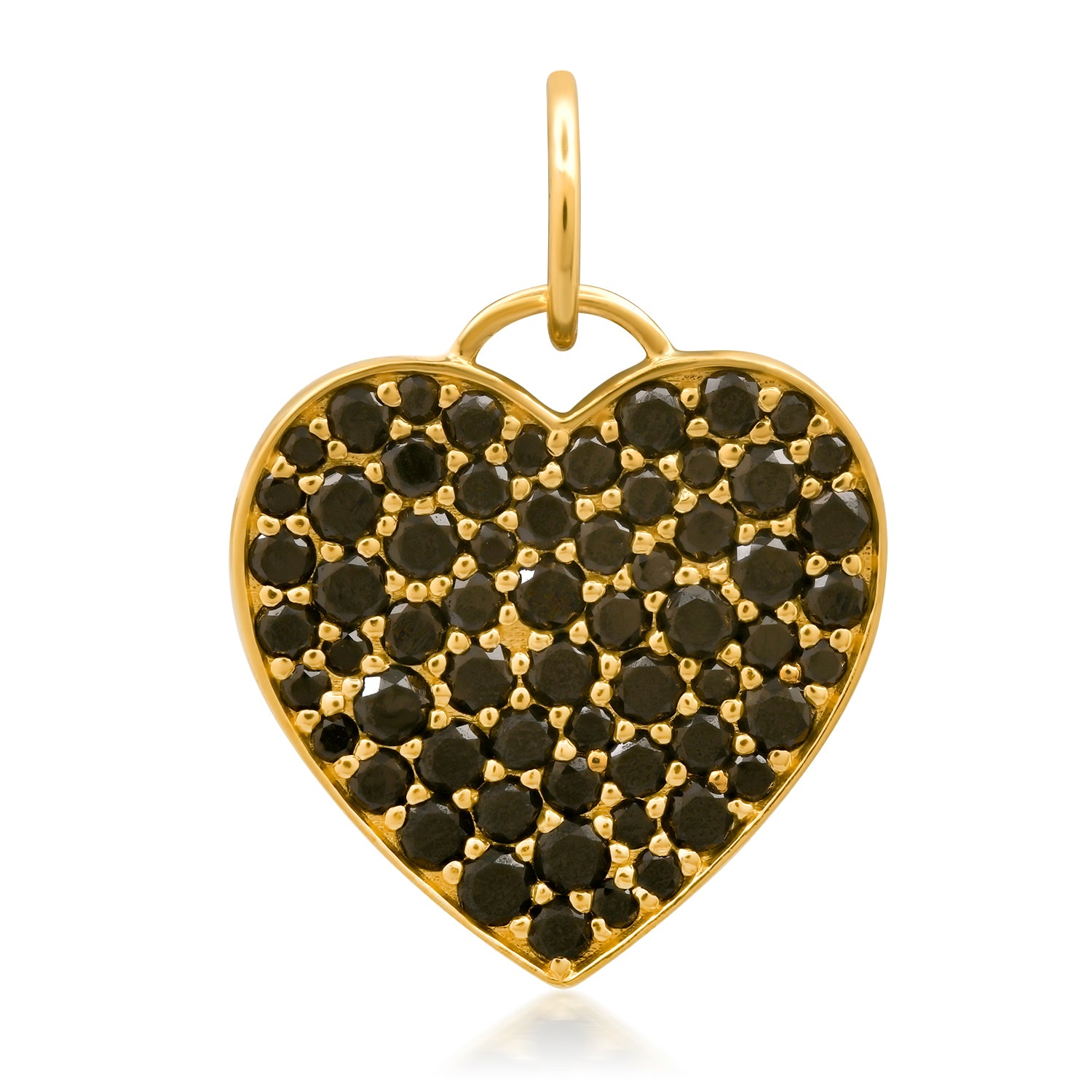 Pave Chubby Gemstone Heart Charm