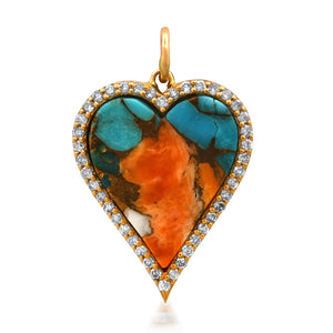 Heavenly Diamond & Gemstone Heart Charm