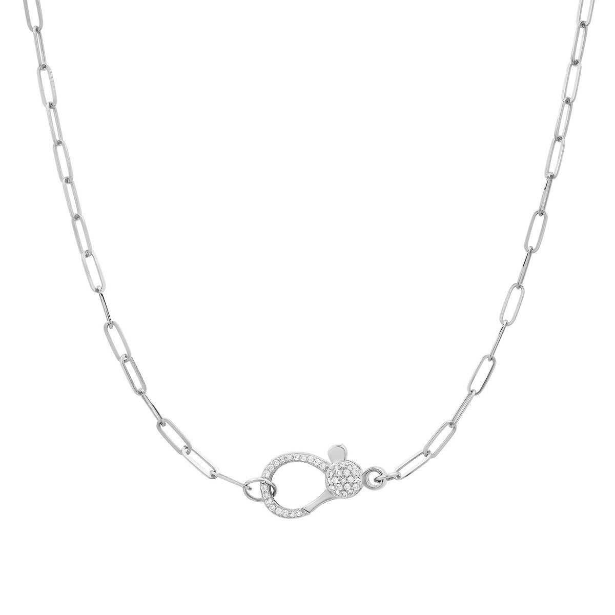 Hooked On You Micro Paperclip Chain Necklace