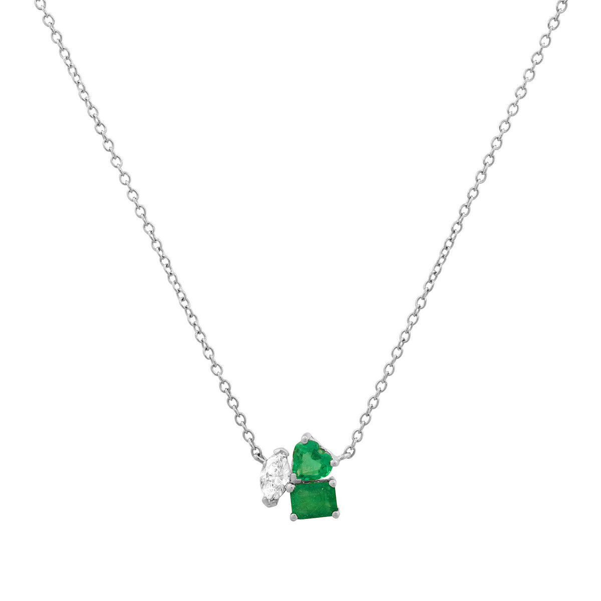 Multi Shape Diamond & Emerald Necklace – Milestones by Ashleigh Bergman