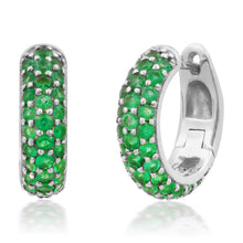 Perfect Emerald Pave Huggie Hoops