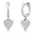 Poised Pave Diamond Heart Throb Heart Huggies