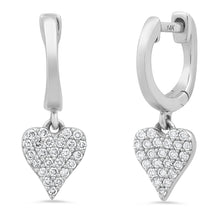 Poised Pave Diamond Heart Throb Heart Huggies