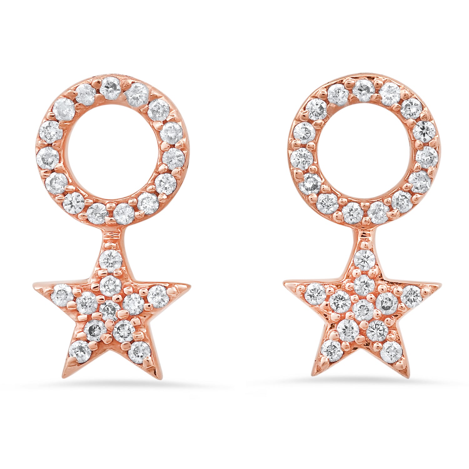 Shimmering Diamond Pave Star Earring Charms