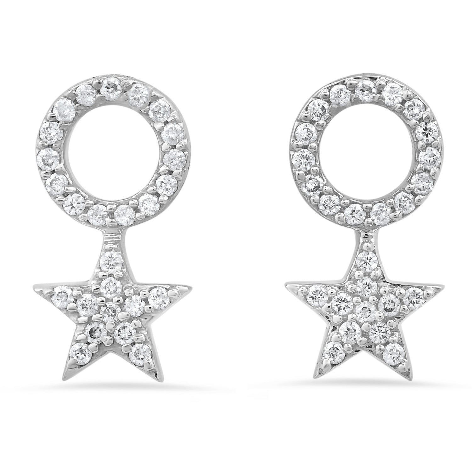 Shimmering Diamond Pave Star Earring Charms